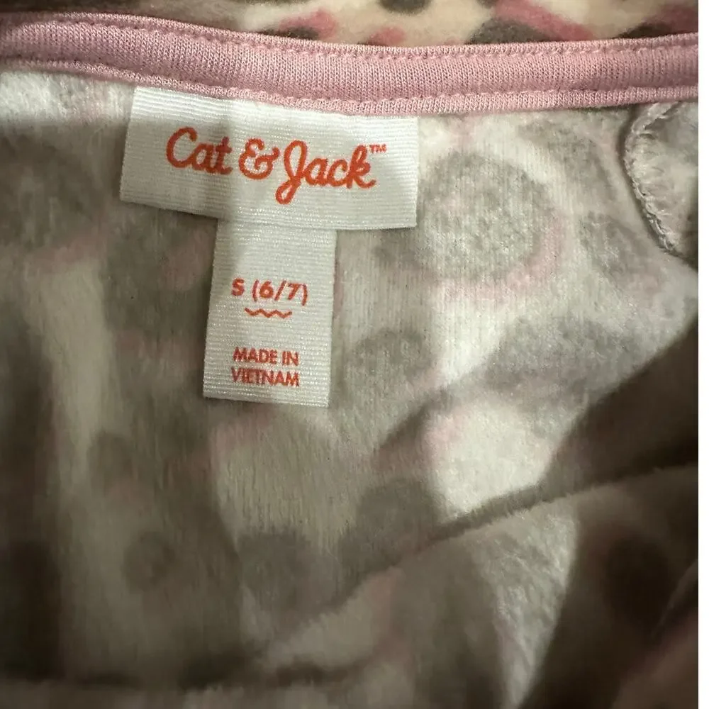 2 Girls Velour Track Suits matching sets animal print 6-7